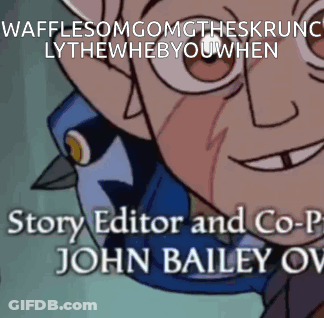 A Picture Of A Cartoon Character With The Words Story Editor And Co-Producer John Bailey Over It GIF