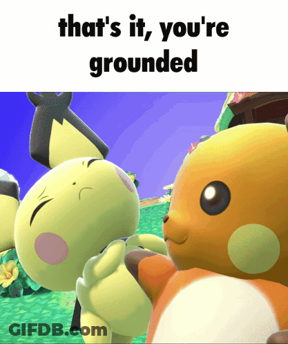 A Picture Of A Cartoon Character With The Words That 'S It You 'Re Grounded GIF