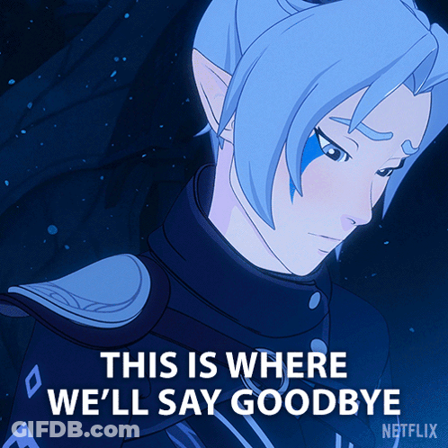 A Picture Of A Cartoon Character With The Words This Is Where We 'Ll Say Goodbye GIF