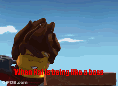 A Picture Of A Cartoon Character With The Words When Kai Is Being Like A Boss GIF