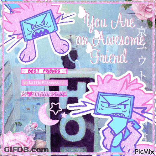 A Picture Of A Cartoon Character With The Words You Are An Awesome Friend GIF