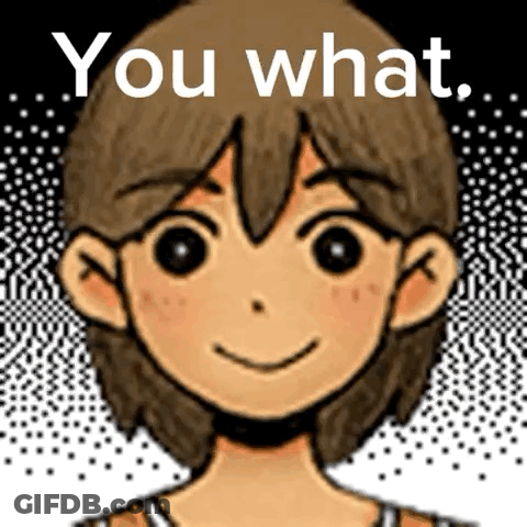 A Picture Of A Cartoon Character With The Words You What Written On It GIF