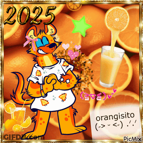A Picture Of A Cartoon Character With The Year 2025 Written On It GIF