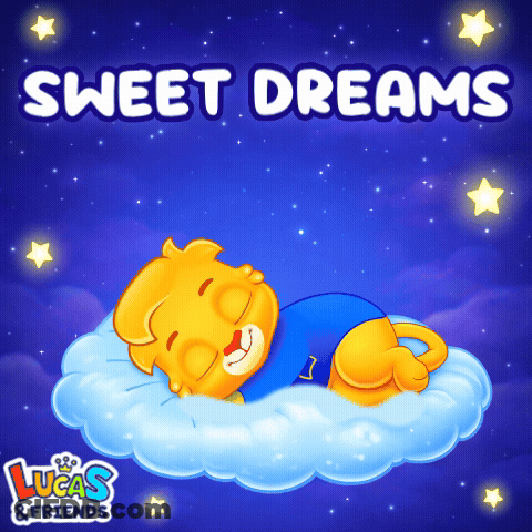 A Picture Of A Cat Sleeping On A Cloud Says Sweet Dreams GIF