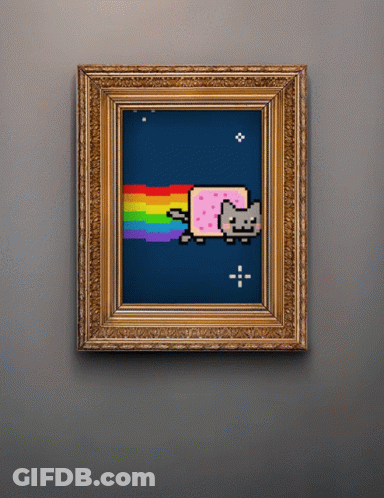 A Picture Of A Cat With A Rainbow Coming Out Of Its Mouth GIF