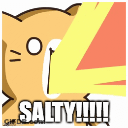 A Picture Of A Cat With The Word Salty Written Below It GIF