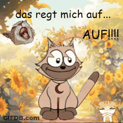 A Picture Of A Cat With The Words Das Liegt Mich Auf GIF
