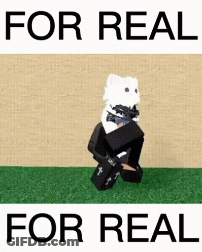 A Picture Of A Cat With The Words " For Real " On The Bottom GIF