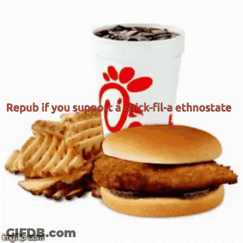 A Picture Of A Chick-Fil-A Sandwich And French Fries GIF