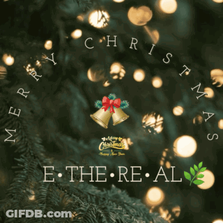 A Picture Of A Christmas Tree With The Words Merry Christmas E The Real On The Bottom GIF