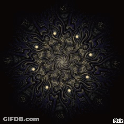 A Picture Of A Circular Pattern With Pixiz Written On The Bottom Right GIF