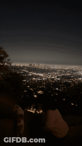 A Picture Of A City At Night With The Name Shagarita On The Bottom GIF