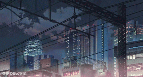 A Picture Of A City At Night With The Words Parkago Below It GIF