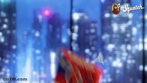 A Picture Of A City Skyline With The Words " Squatch " On The Bottom GIF