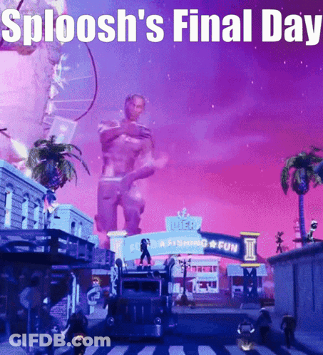 A Picture Of A City With The Words Sploosh 'S Final Day On It GIF