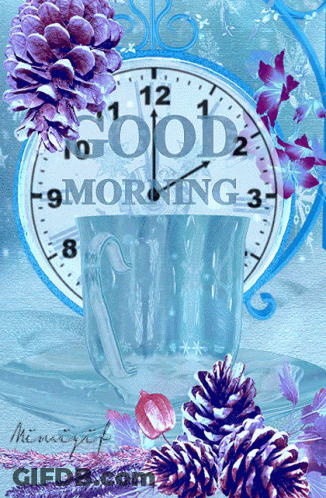 A Picture Of A Clock That Says Good Morning GIF