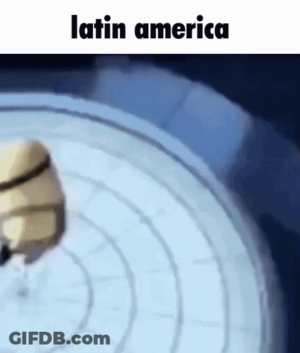 A Picture Of A Clock With Latin America Written On It GIF