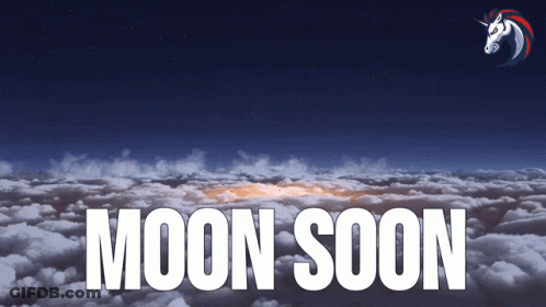 Cloudy Sky With Moon Soon Text GIF