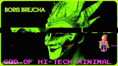 A Picture Of A Clown With The Words God Of Hi-Tech Minimal GIF
