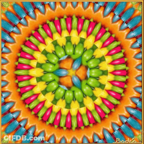 A Picture Of A Colorful Circle With The Name Badka Written On The Bottom GIF