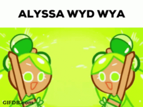 A Picture Of A Cookie Run Character With The Name Alyssa Wyd Wya GIF