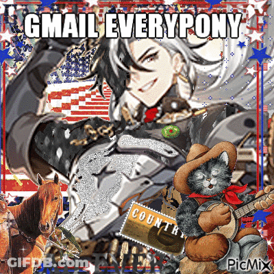 A Picture Of A Cowboy And A Cat With The Words Gmail Everypony On It GIF