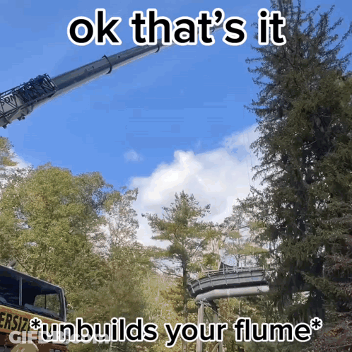 A Picture Of A Crane With The Caption Ok That 'S It GIF