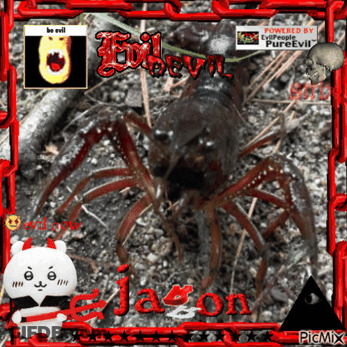 A Picture Of A Crayfish With The Name Jason Written On It GIF