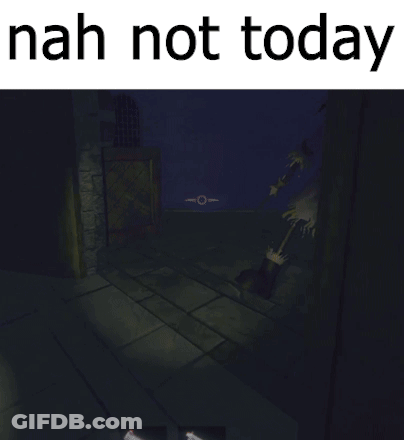 A Picture Of A Creepy Doll With The Words Nah Not Today Reaper On The Bottom GIF