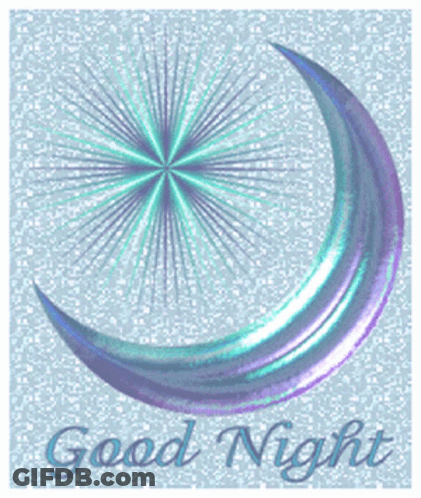 A Picture Of A Crescent Moon With The Words Good Night GIF