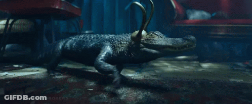 A Picture Of A Crocodile With The Words Mrsloki Barnesrogers Written On The Bottom GIF