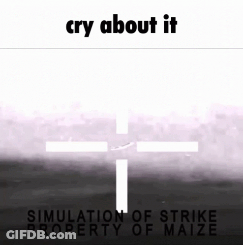 Cross With Cry About It Text GIF