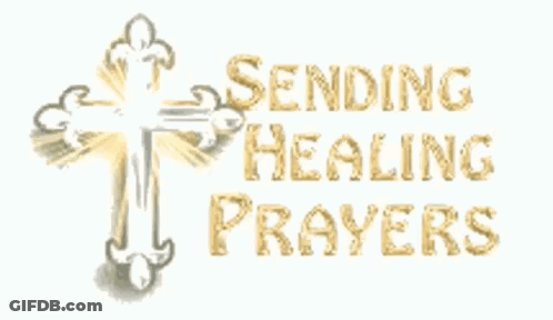 A Picture Of A Cross With The Words Sending Healing Prayers On It GIF