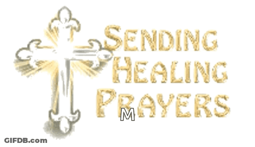 A Picture Of A Cross With The Words Sending Healing Prayers On It GIF