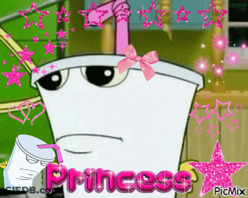 Cup With Pink Bow And Princess Text GIF