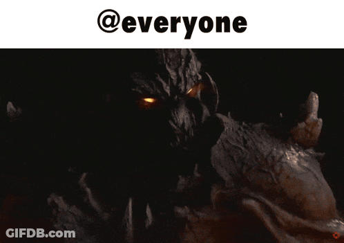 A Picture Of A Demon With The Words Everyone Below It GIF