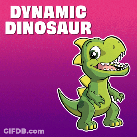 A Picture Of A Dinosaur With The Words Dynamic Dinosaur Below It GIF
