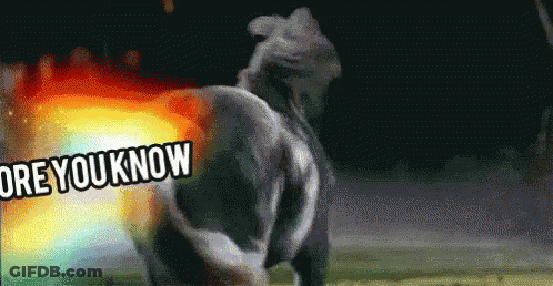A Picture Of A Dinosaur With The Words " More You Know " Written Below It GIF