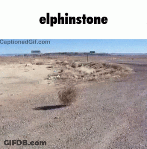 A Picture Of A Dirt Road With The Word Elphinstone On It GIF