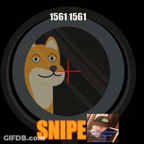 A Picture Of A Dog In A Sniper Scope With The Name Snipe GIF