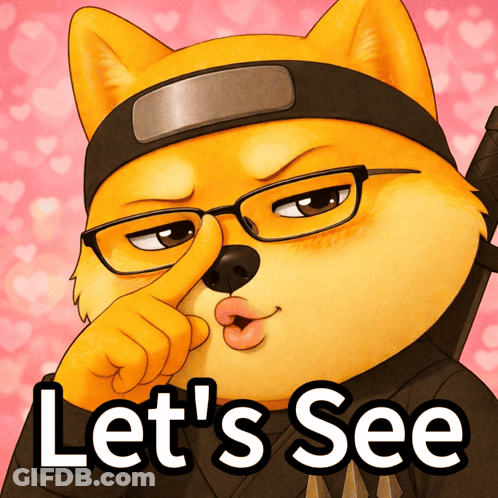 A Picture Of A Dog Wearing Glasses And A Headband With The Words Let 'S See Below It GIF