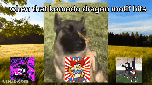A Picture Of A Dog With A Dragon Motif On It GIF