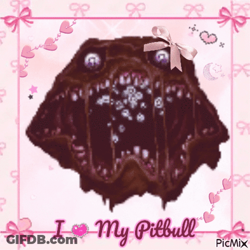 A Picture Of A Dog With The Words I Love My Pitbull GIF