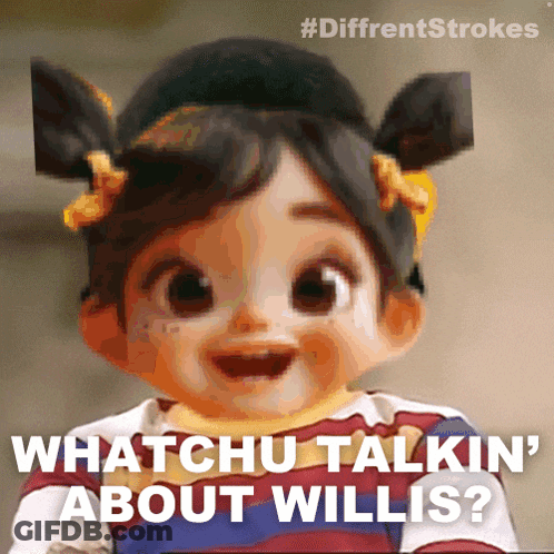 Doll With Caption Whatchu Talkin ' About Willis GIF