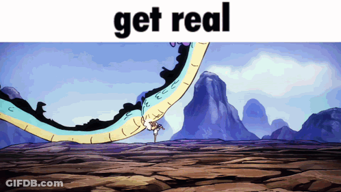 A Picture Of A Dragon With The Words Get Real On It GIF