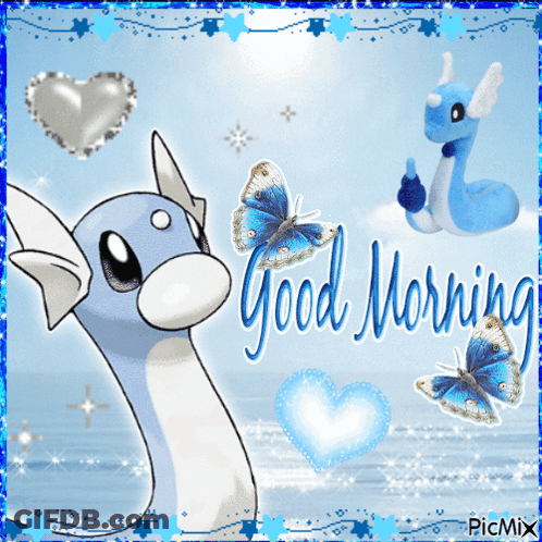 A Picture Of A Dragon With The Words Good Morning Written On It GIF
