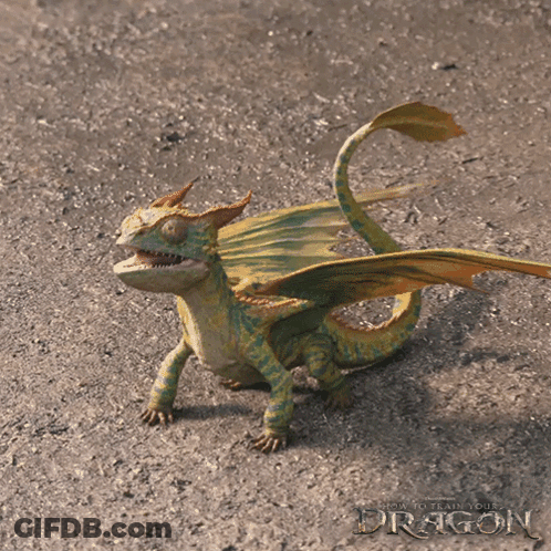 A Picture Of A Dragon With The Words How To Train Your Dragon Below It GIF