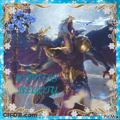 A Picture Of A Dragon With The Words Witness Beauty Written On It GIF