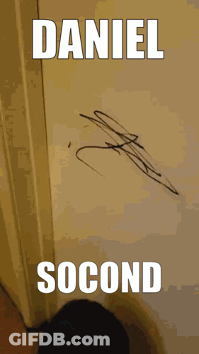 A Picture Of A Drawing On A Wall With The Name Daniel Written On It GIF