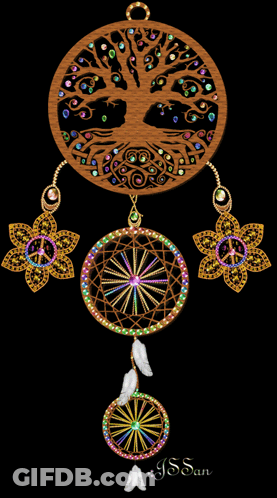 A Picture Of A Dream Catcher With A Tree Of Life On It GIF